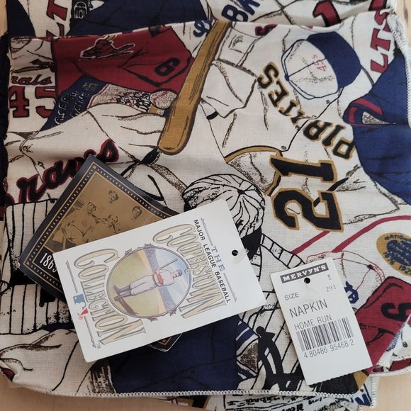 MLB Fabric Placemat Napkin Set Cooperstown Collection All Over Print Retro 90s - Picture 7 of 12